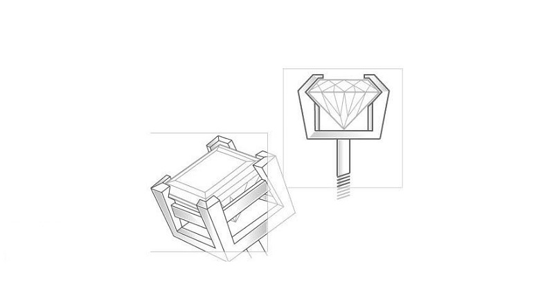 پایه جواهر چنگهای V شکل (V-prong)