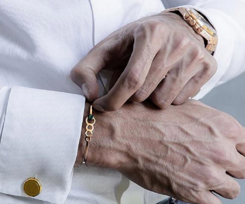 خرید دستبند طلا مردانه گالری پرسته