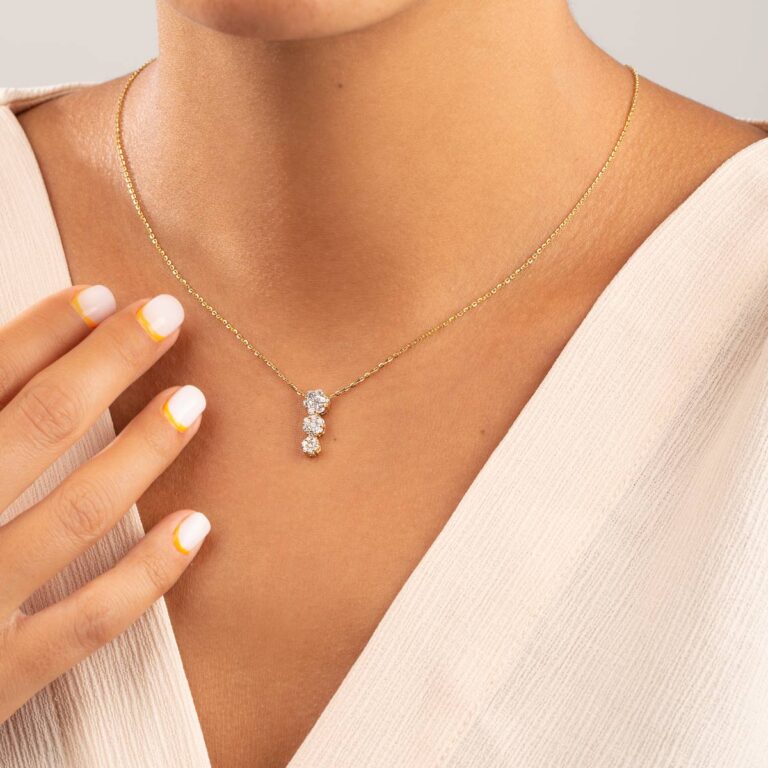 گردنبند طلا فلاور عمودی - تصویر 3