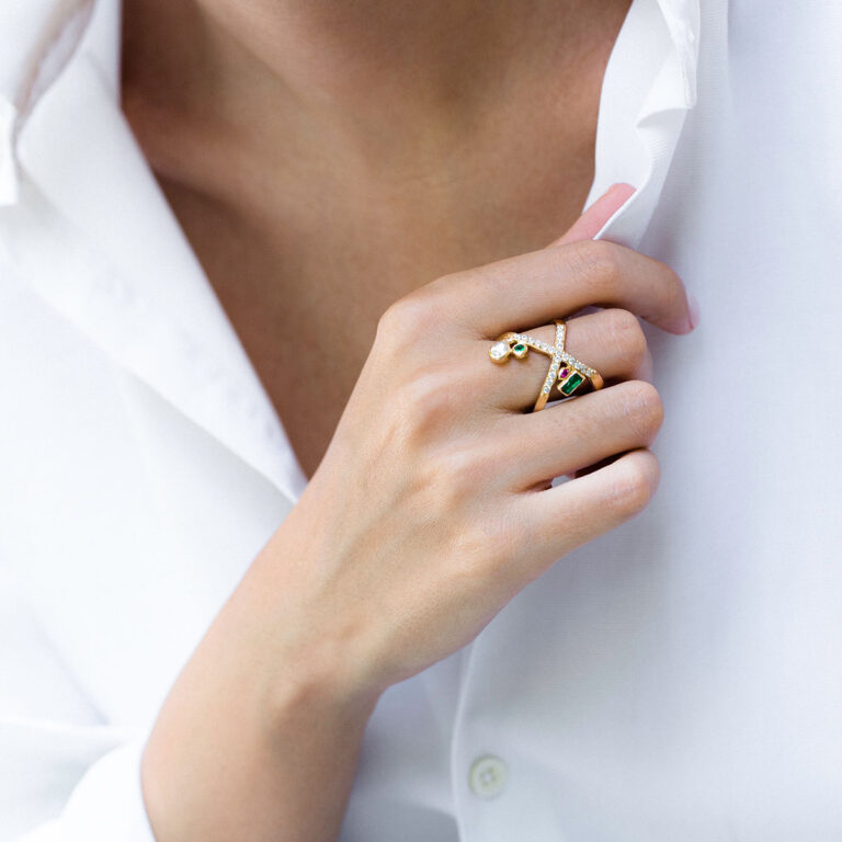 پرسته انگشتر طلا Flora