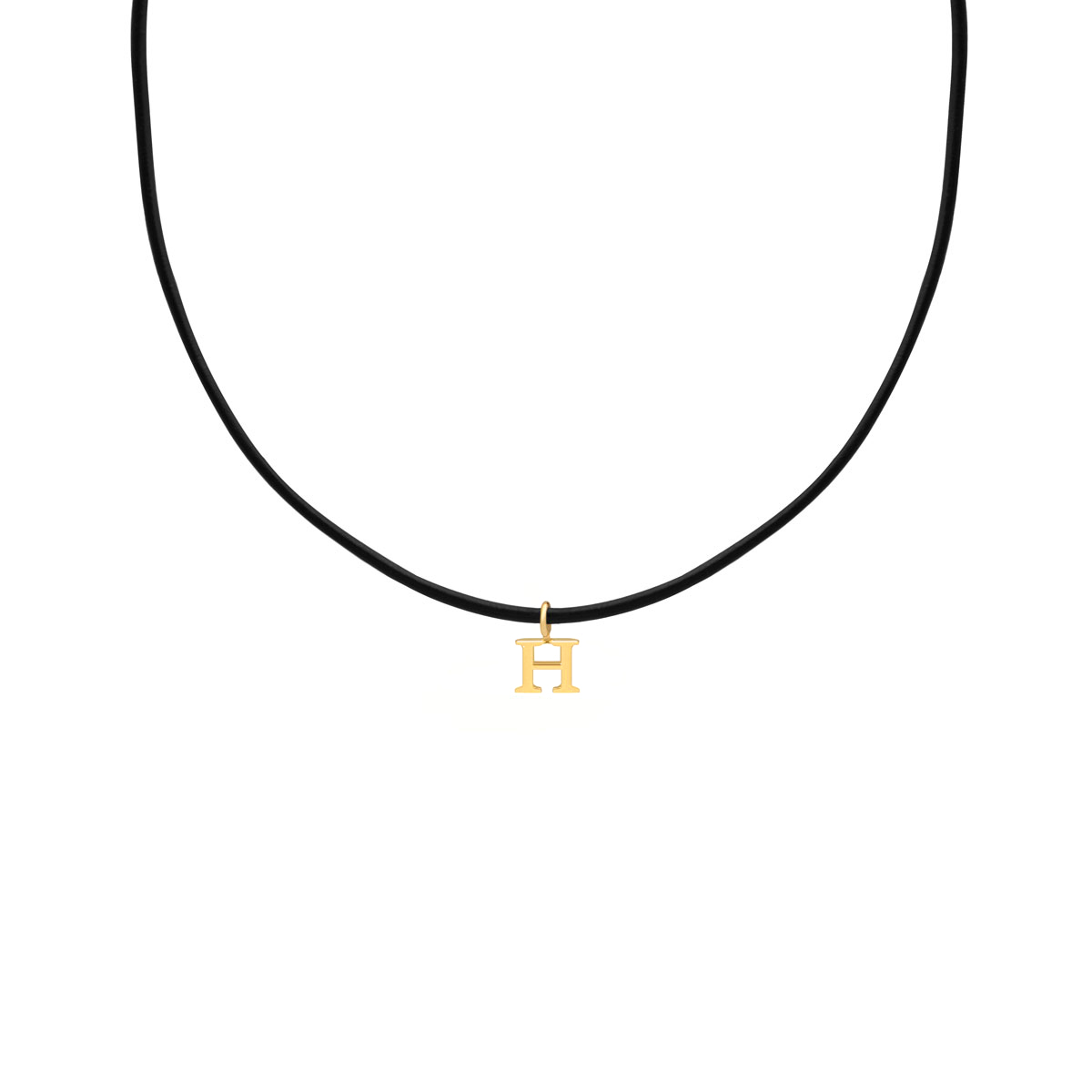 گردنبند طلا چرم حرف H
