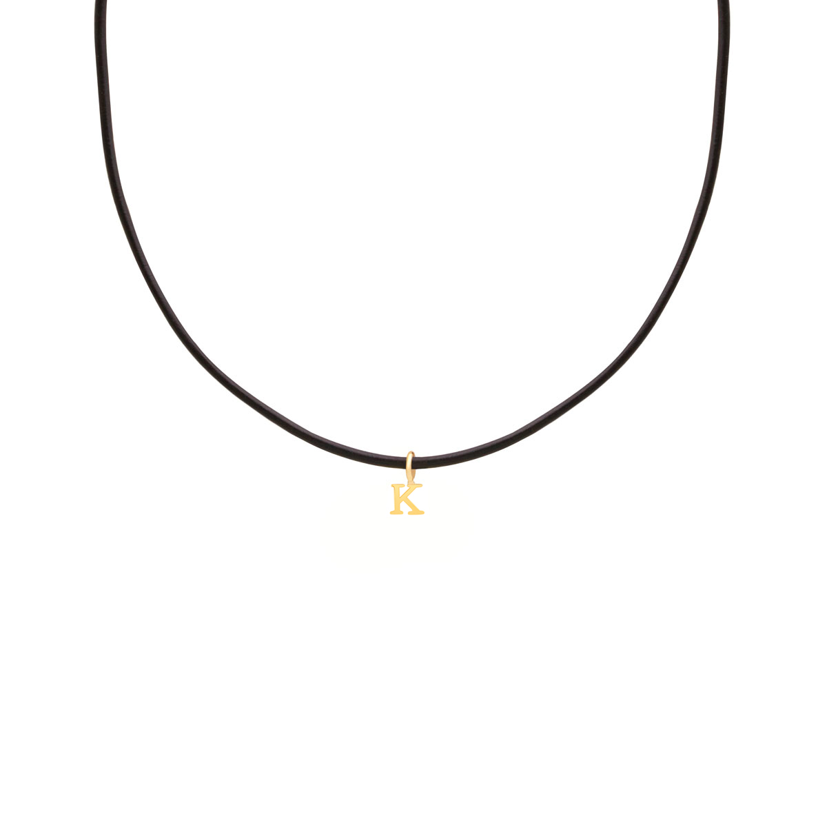 گردنبند طلا چرم حرف K