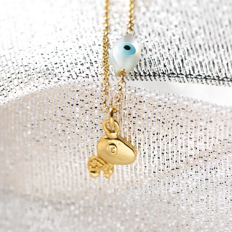 پرسته گردنبند طلا پسرانه لاک پشت