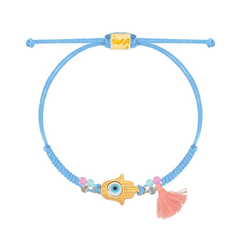 دستبند طلا بافت چشم Hamsa