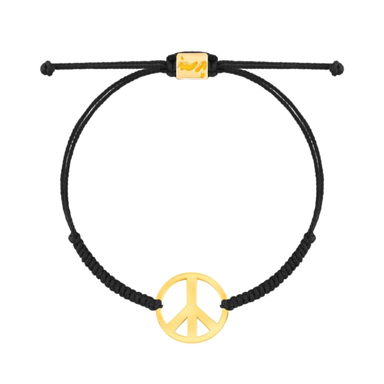 دستبند طلا بافت PEACE