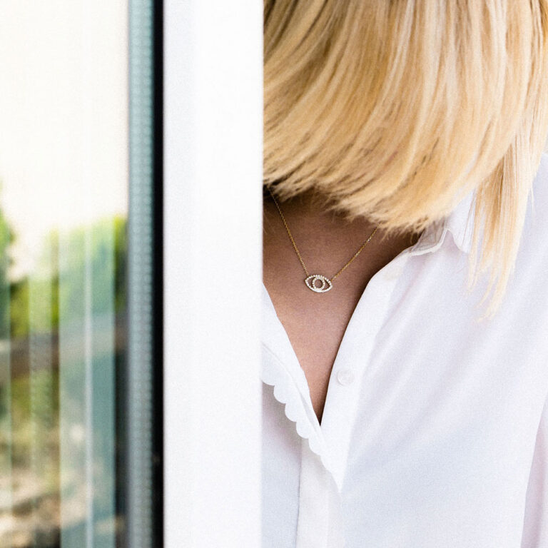 پرسته گردنبند طلا چشم