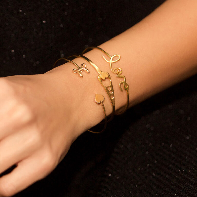 پرسته النگو طلا قلب و پاپیون 2