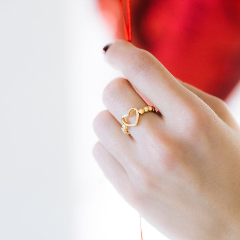 پرسته انگشتر طلا قلب توپ توپی 2