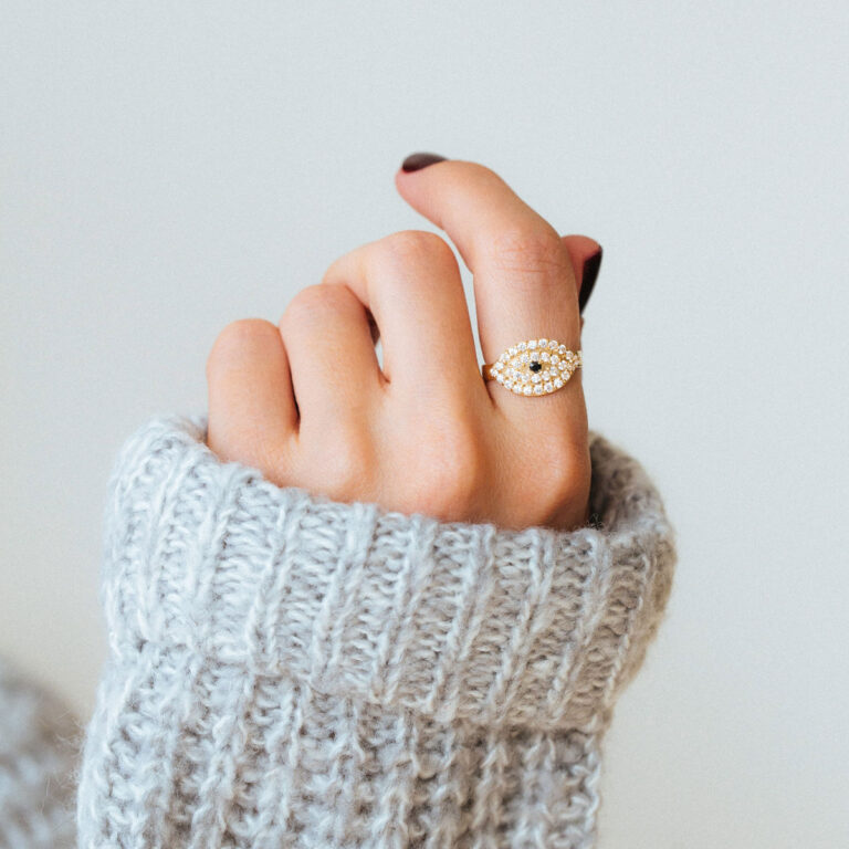 انگشتر طلا چشم نگین دار ۲