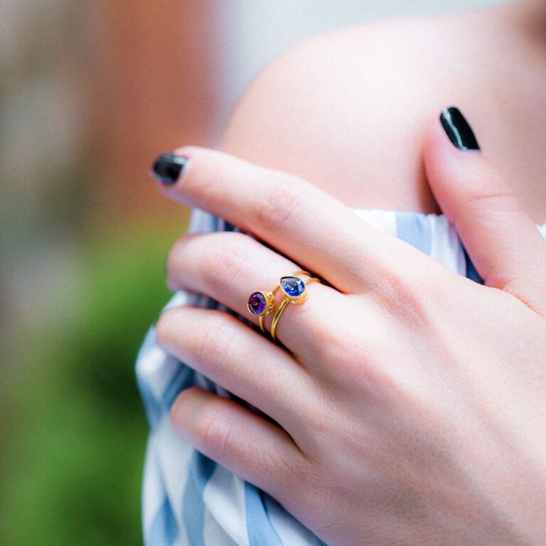 انگشتر طلا تک نگین 2