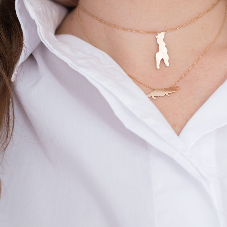 پرسته گردنبند طلا تمساح