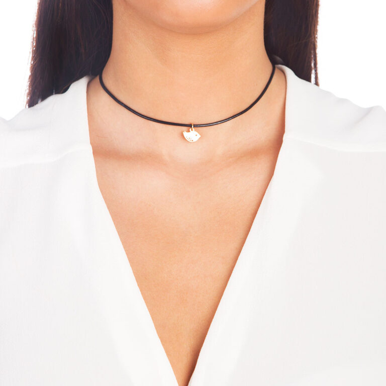 گردنبند طلا چرم گنجشک