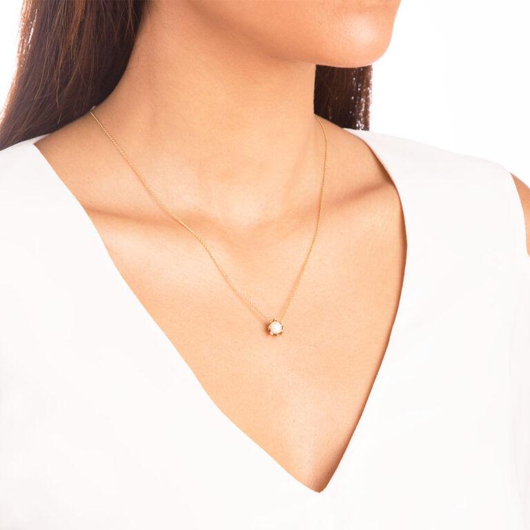 پرسته گردنبند طلا مروارید