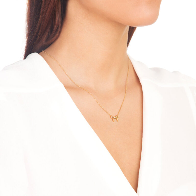 پرسته گردنبند طلا پاپیون