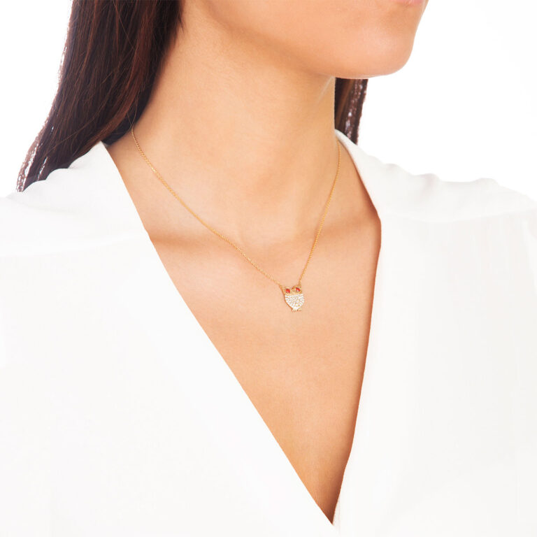 پرسته گردنبند طلا جغد