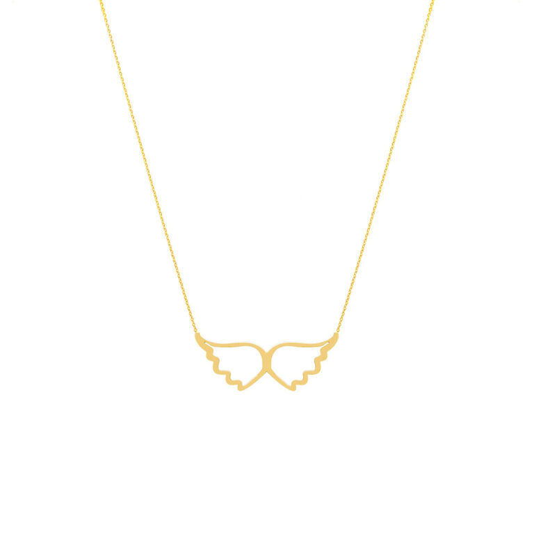 پرسته گردنبند طلا بال فرشته توخالی