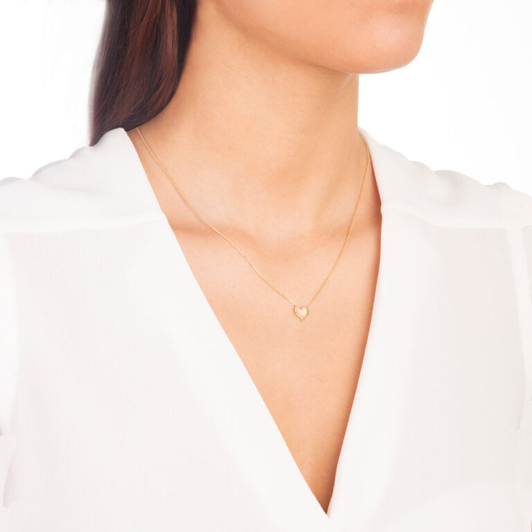 پرسته گردنبند طلا قلب کوچک