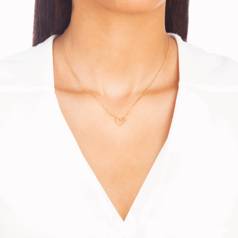 پرسته گردنبند طلا قلب و بینهایت