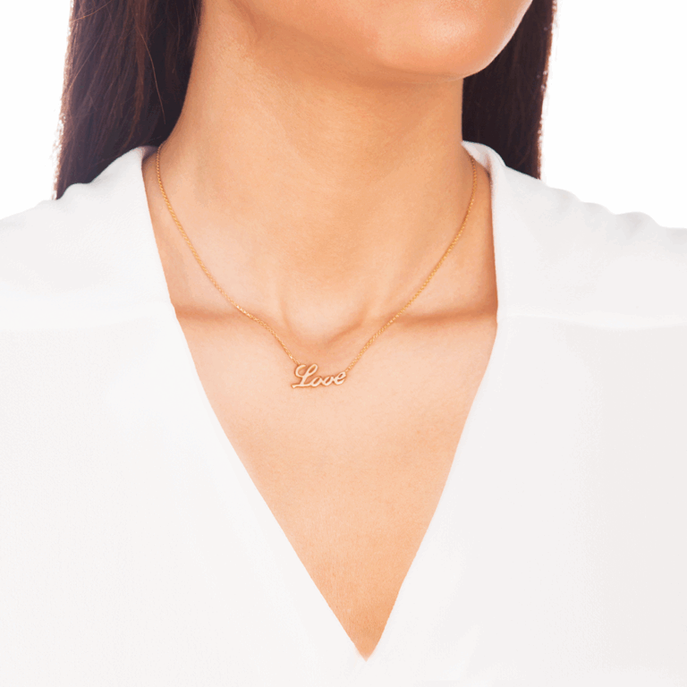 پرسته گردنبند طلا Love