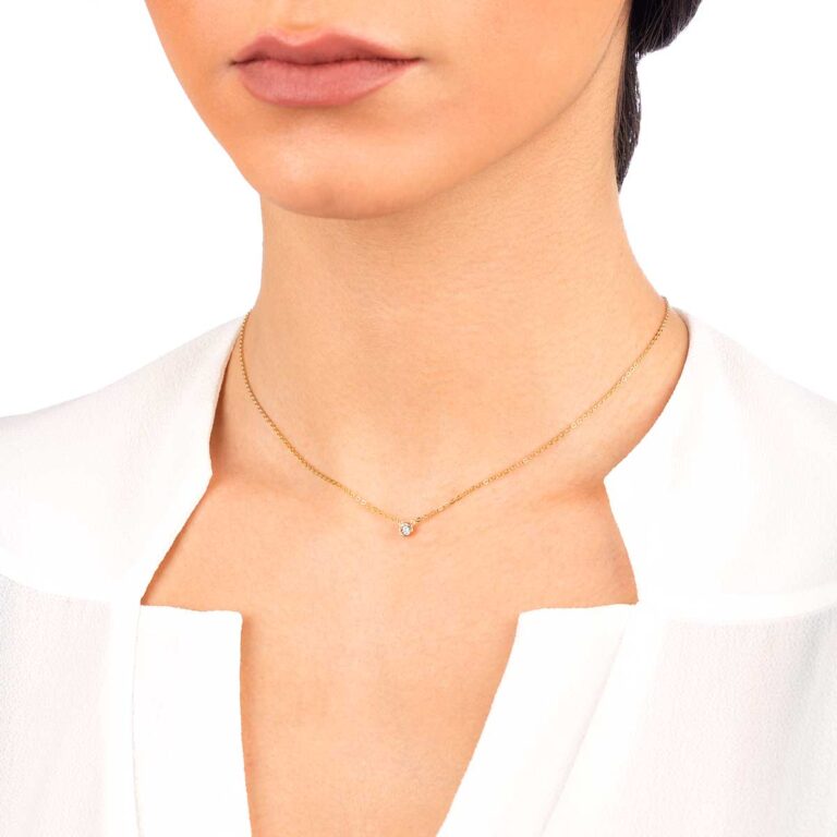 گردنبند طلا تک نگین
