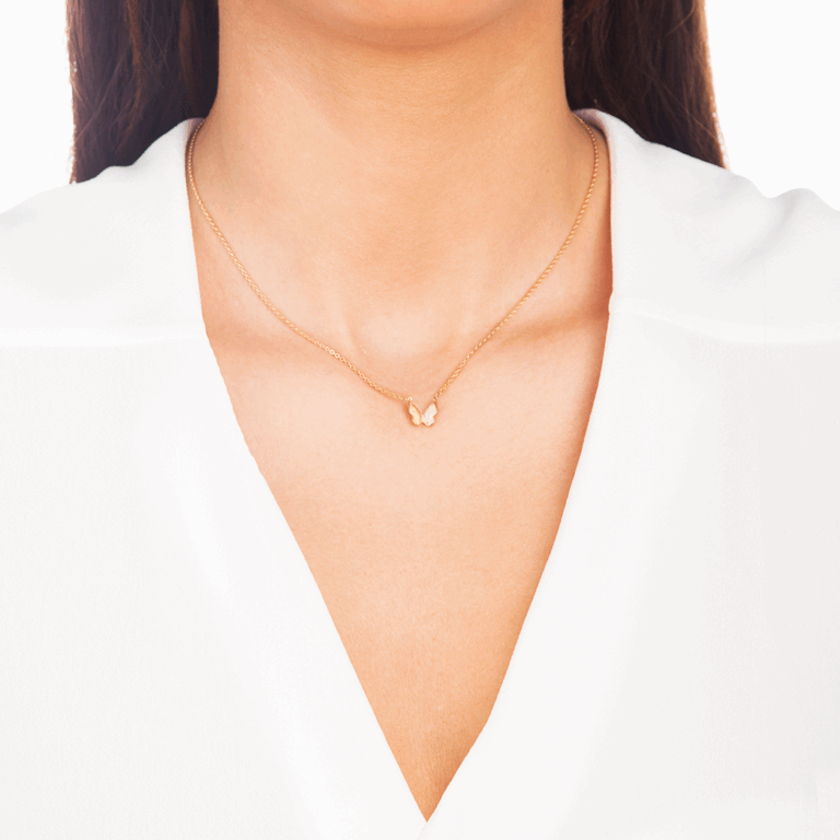 پرسته گردنبند طلا پروانه