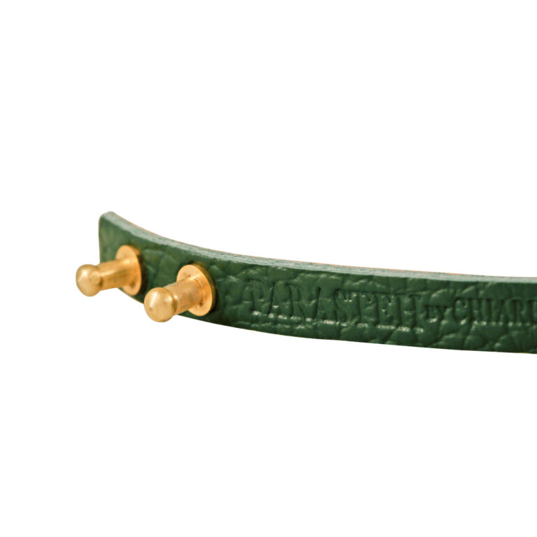 دستبند طلا چرمی سبز کارتیه - تصویر 3