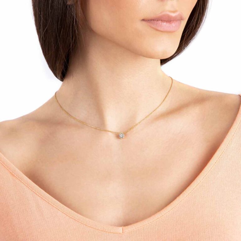 گردنبند طلا برلیان و FLOWER