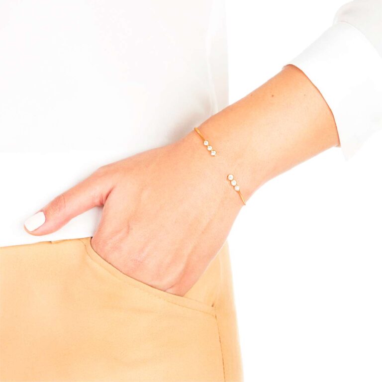 دستبند طلا بافت چهار گوی