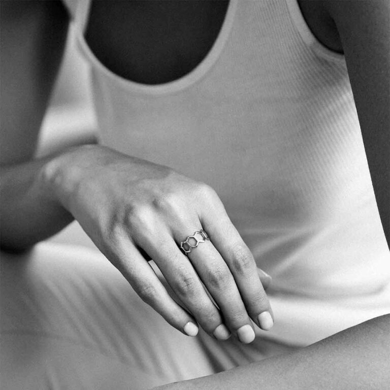 انگشتر طلا هگزاگون پرسته