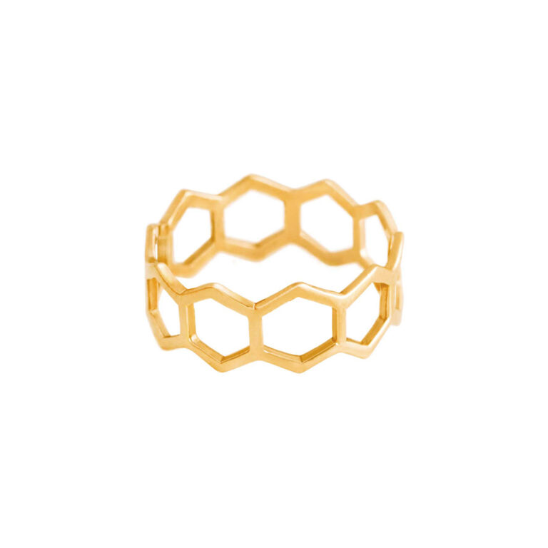 پرسته انگشتر طلا هگزاگون