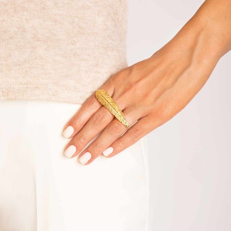 انگشتر طلا پر سه انگشتی پرسته