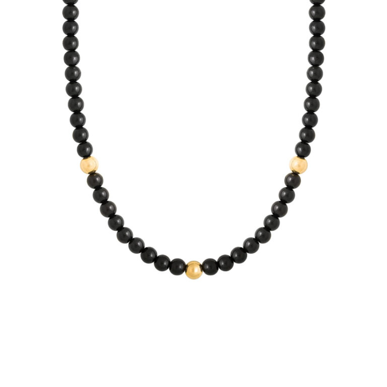 پرسته گردنبند طلا سه گوی ساده