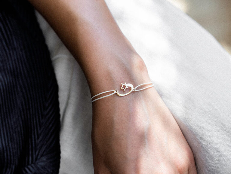 دستبند طلا بافت ستاره دنباله دار پرسته