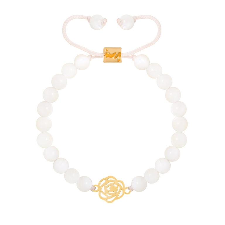 دستبند طلا گل رز کوچک