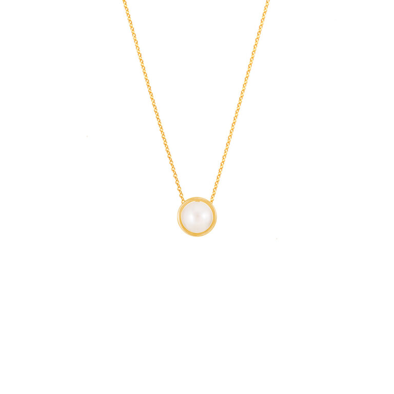 گردنبند طلا دایره و مروارید