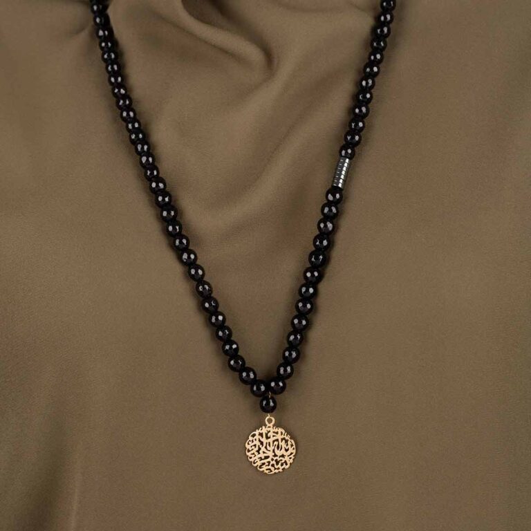 گردنبند طلا سنگی بسم الله کوچک