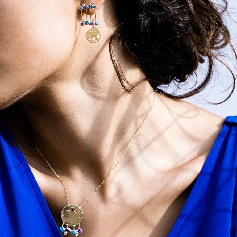 گردنبند طلا قطره باران پرسته