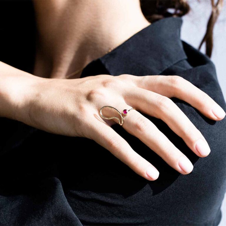 انگشتر طلا باد و گندم پرسته