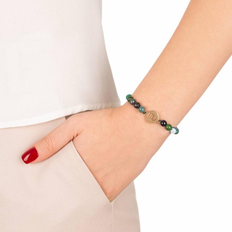 دستبند طلا سنگی نماد ماه آبان