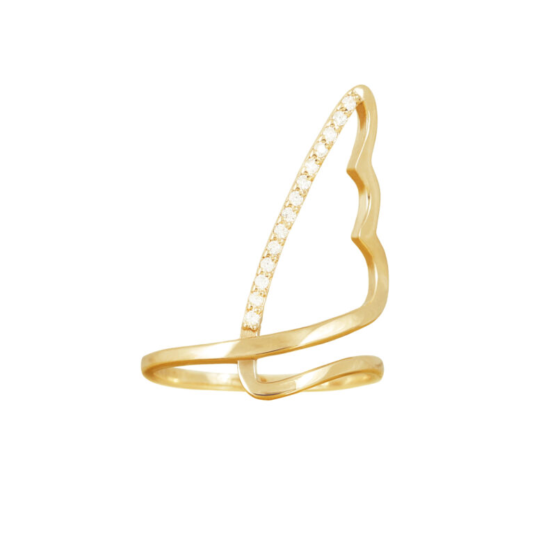 انگشتر طلا بال نگین دار |parasteh