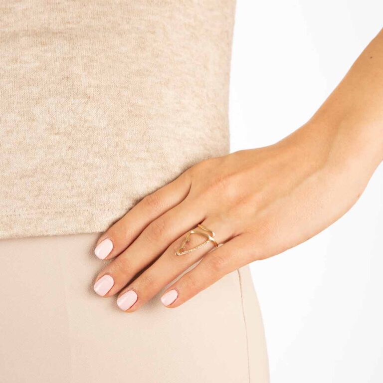 انگشتر طلا بال نگین دار پرسته