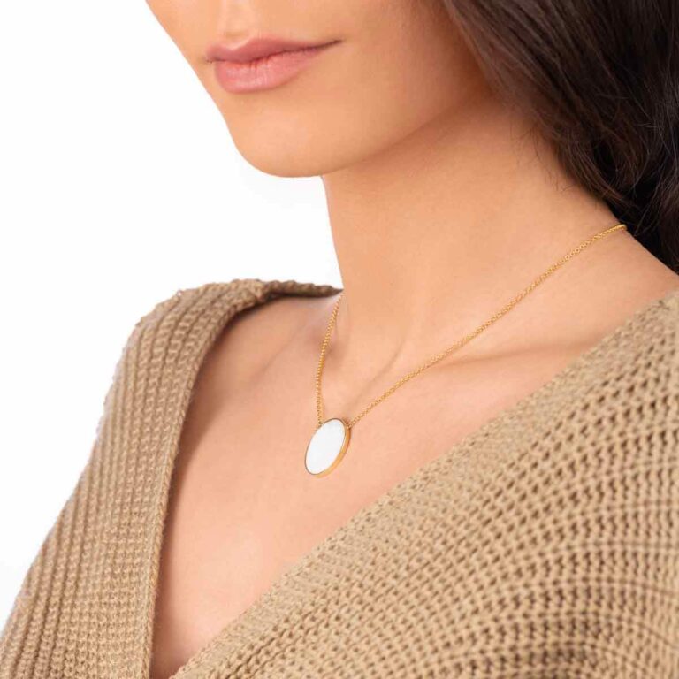 گردنبند طلا صدف دایره