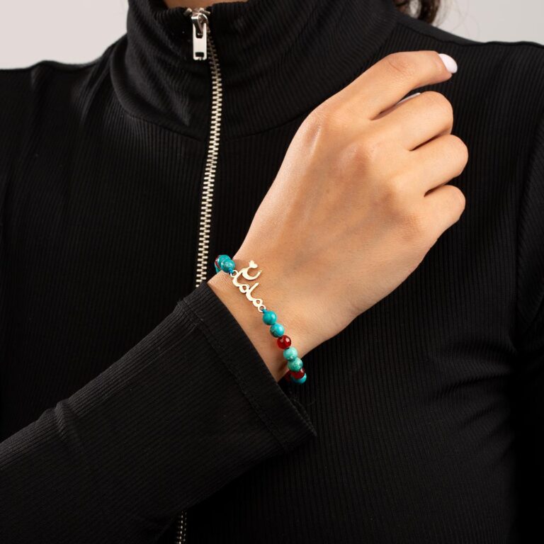 دستبند طلا سنگی مامان