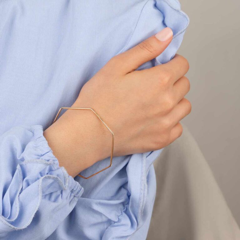 النگو طلا هفت ضلعی زرد