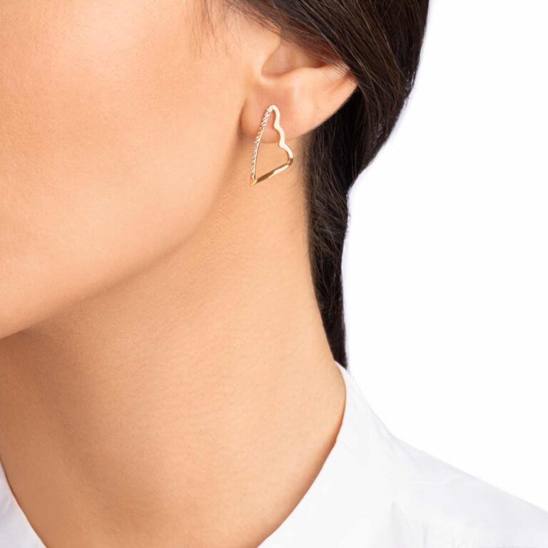 گوشواره طلا بال نگین دار