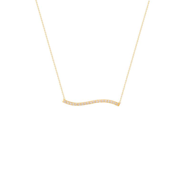 گردنبند طلا منحنی و نگین