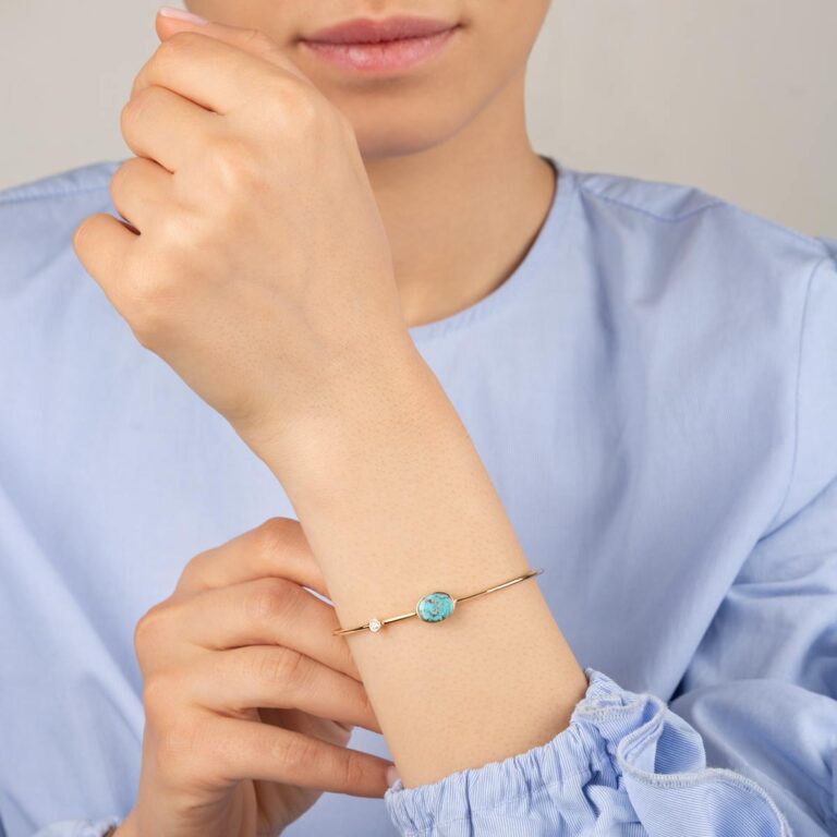 النگو طلا فیروزه و نگین