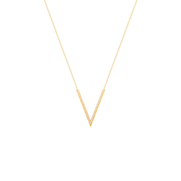 گردنبند طلا دو خط نگین دار |parasteh