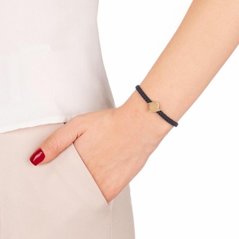 دستبند طلا بافت حرف ب