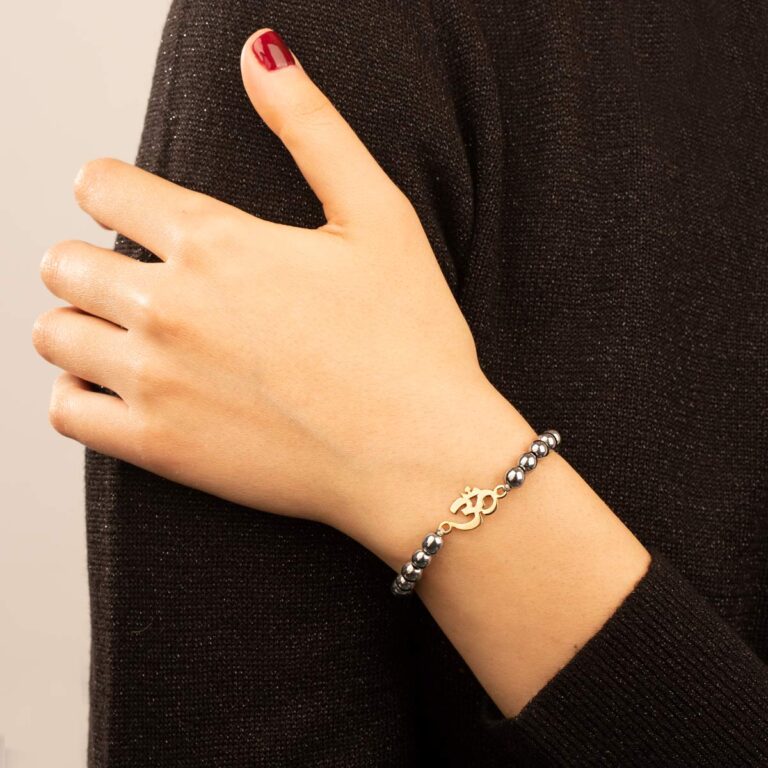 دستبند طلا سنگی اُم